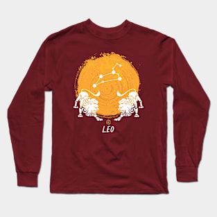 Retro Leo Zodiac Sign // Vintage Leo Astrology Long Sleeve T-Shirt